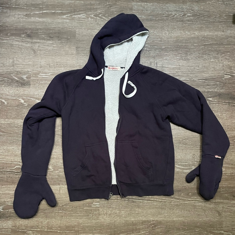 Navy Blue Hoodie with Mittens Feejays